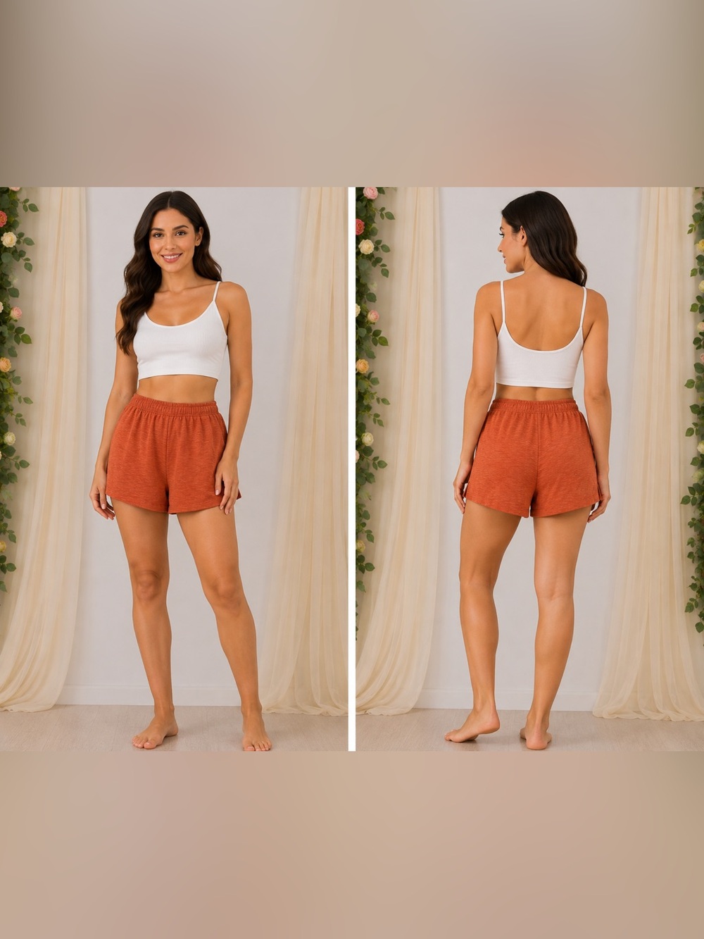 Universal Thread Knit Shorts XS Rust Orange NWT Casual Lounge Pull On